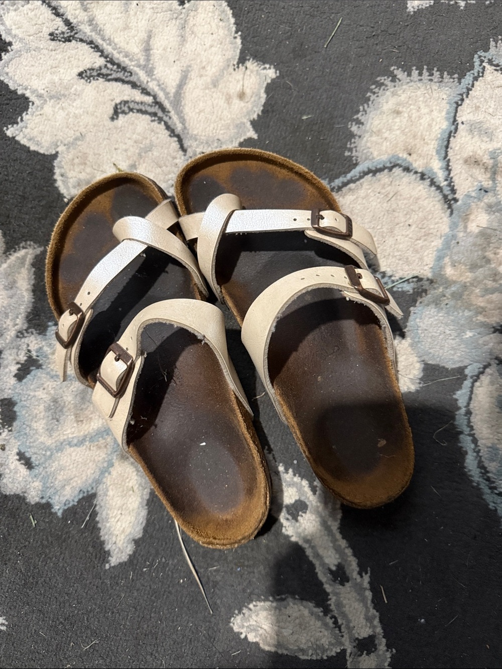 Birkenstock Women's Cream Double-Strap Buckle Sandals